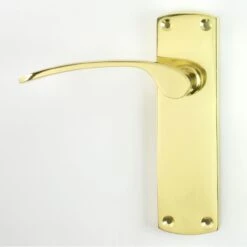 Luca Range - Contemporary Design Door Handles With Rounded Backplates - Polished Brass (Lacquered)