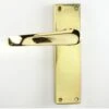 Windsor Range - Classic Style Straight Victorian Door Handles - Polished Brass (Lacquered)