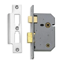 Mortice Bathroom Lock - 102mm (4 Inch) Deep - Satin Chrome