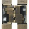 Concealed Adjustable Hinge For Invisible Doors - 134mm X 24mm - Antique Brass (Lacquered)