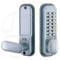 Codelock CL155 Mechanical Digital Combination Lock With Hold Back - Supplied With 60mm Backset Latch - Silver