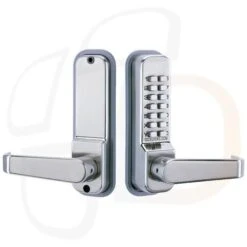 Codelocks CL410 Medium Duty Mechanical Digital Combination Lock With Lever Handle - Supplied - Satin Silver