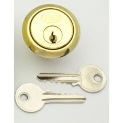 5 Pin Rim Cylinder To Suit Standard Yale Style Night Latch Locks - Polished Brass (Lacquered)