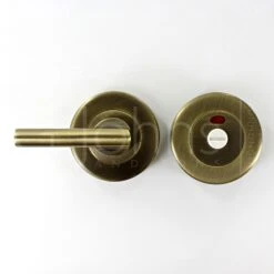 Accessible Bathroom Turn & Release With Red / White Indicator - Antique Brass (Gloss Lacquered)