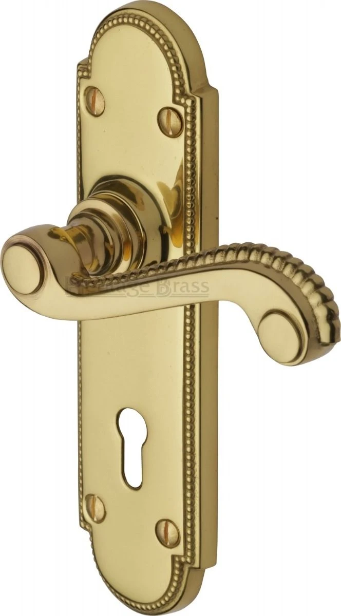 Adam Lever Door Handles On A Backplate - Polished Brass (Lacquered)