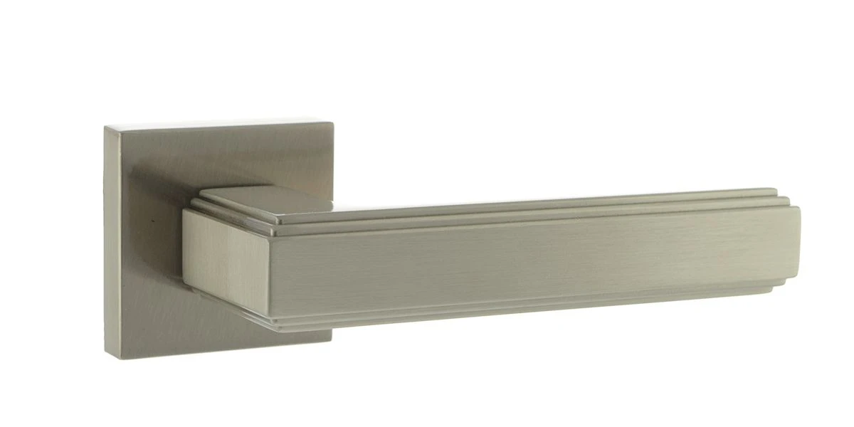 Alila Designer Lever Handle On Minimal Square Rose - Satin Nickel