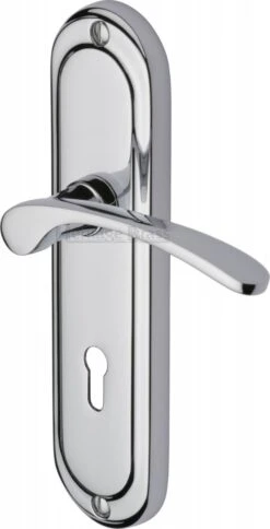 Ambassador Lever Door Handles On A Backplate - Polished Chrome