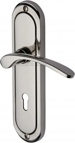 Ambassador Lever Door Handles On A Backplate - Polished Nickel