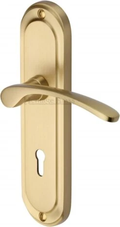 Ambassador Lever Door Handles On A Backplate - Satin Brass (Lacquered)