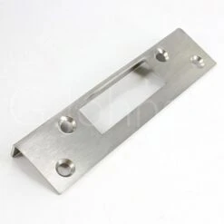 Angled Strike Plate For Outward Opening Night Latches - Satin Stainless Steel