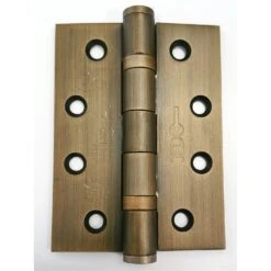Ball Bearing Fire Rated Door Hinges - Grade 13 - CE / UKCA Marked - Certifire Approved - 120kg Weight Limit - 102mm X 76mm - Antique Brass (Lacquered)