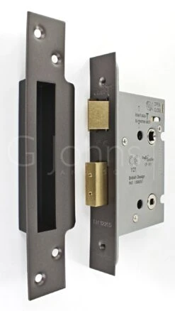 Architectural Quality Bathroom Mortice Lock - CE / UKCA Marked - Fire Rated - Certifire Approved - Matt Bronze (Powder Coated)