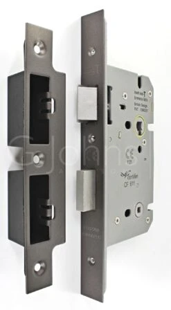 Architectural Quality DIN Style Bathroom Mortice Lock - CE / UKCA Marked - Fire Rated - Certifire Approved - Matt Bronze (Powder Coated)