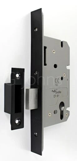 Architectural Quality DIN Style Euro Profile Mortice Deadlock - CE / UKCA Marked - Fire Rated - Certifire Approved - Matt Black