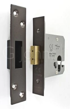 Architectural Quality Euro Profile Dead Lock Case - CE / UKCA Marked - Fire Rated - Certifire Approved - Matt Bronze (Powder Coated)