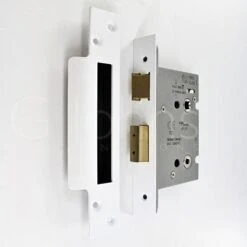 Architectural Quality Mortice Bathroom Lock - Matt White