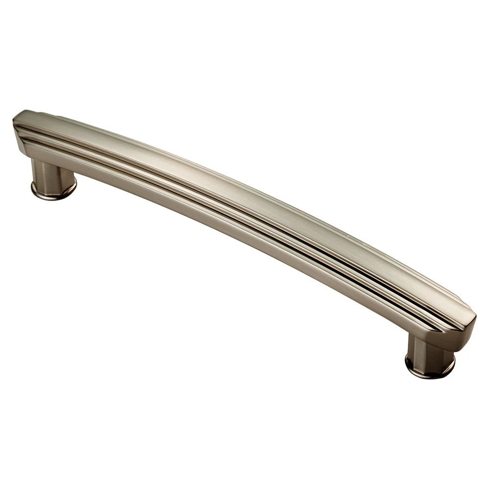 Art Deco Style - Stepped Design Cabinet Handle - Satin Nickel