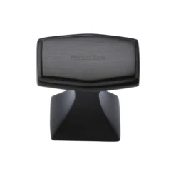 Art Deco Cupboard Knob - Matt Black