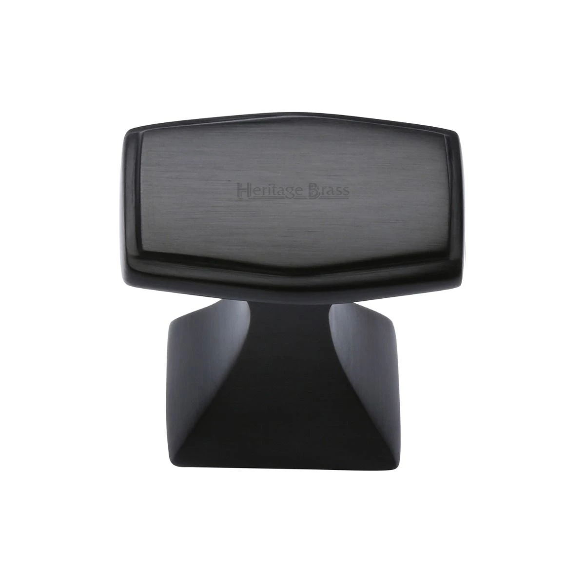 Art Deco Cupboard Knob - Matt Black