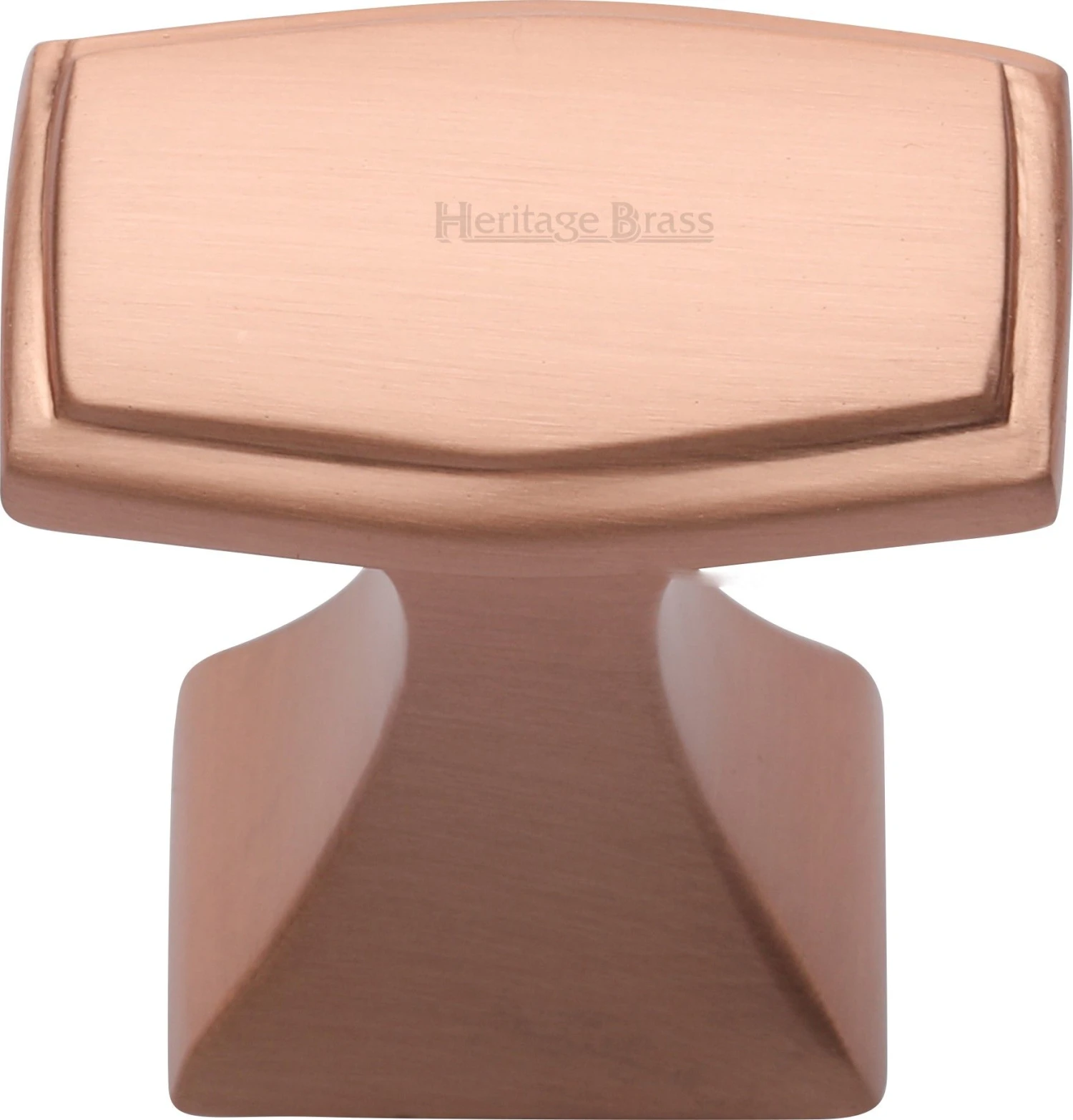 Art Deco Style Stepped Pattern Cabinet Knob - 32mm - Satin Copper (lacquered)