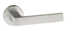 Asti Designer Lever Handle On Minimal Round Rose - Satin Chrome