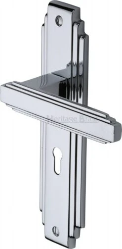 Astoria Lever Door Handles On A Backplate - Polished Chrome