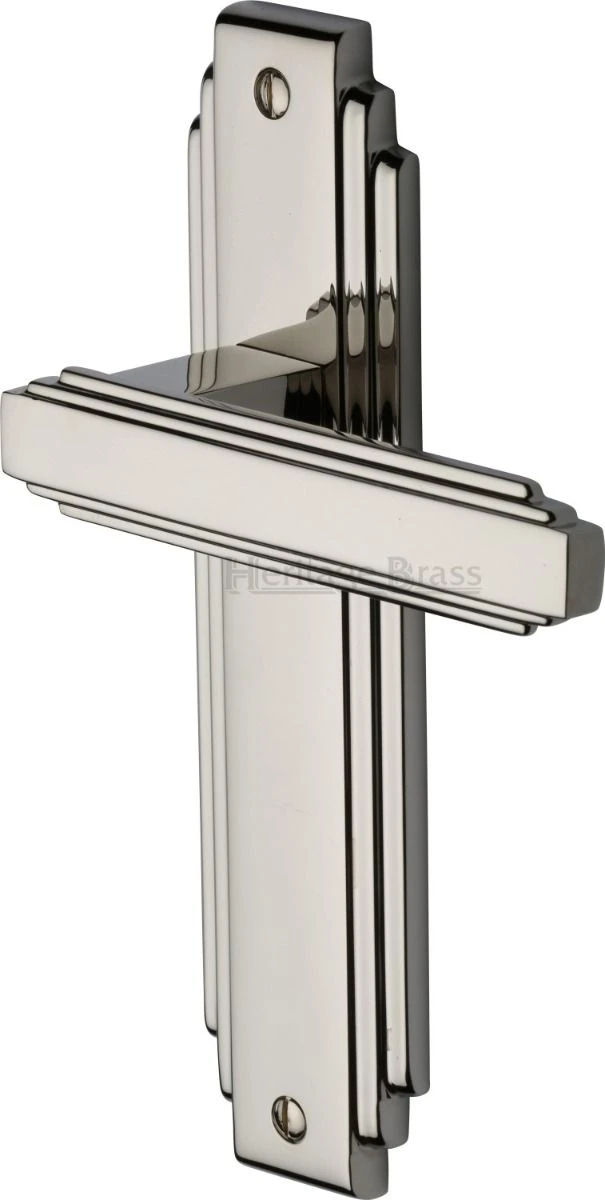 Astoria Lever Door Handles On A Backplate - Polished Nickel - Image 2