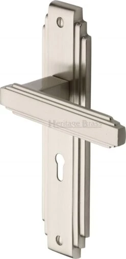 Astoria Lever Door Handles On A Backplate - Satin Nickel