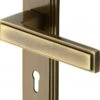Atlantis Lever Door Handles On A Backplate - Antique Brass (Gloss Lacquered)