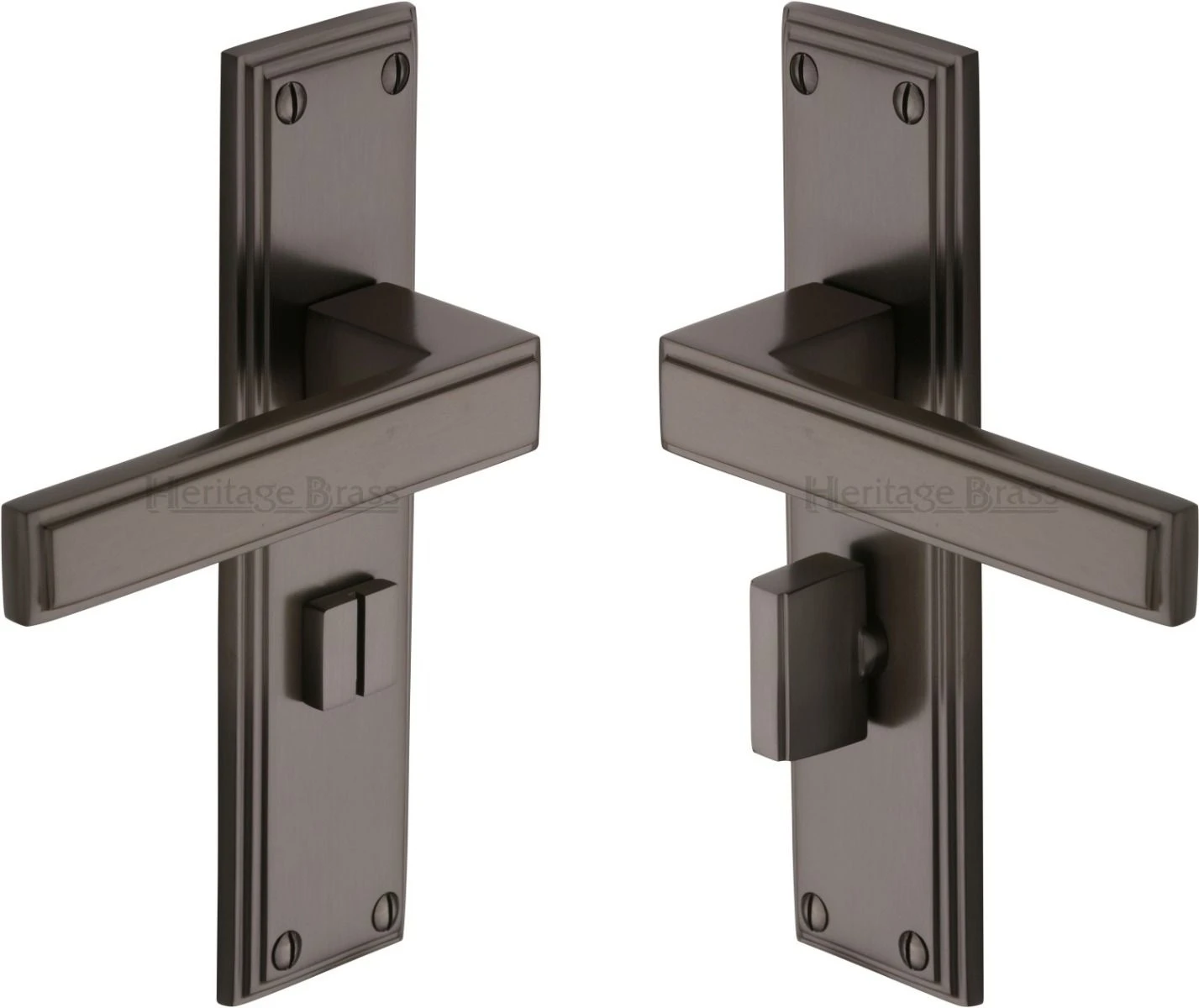 Atlantis Lever Door Handles On A Backplate - Matt Bronze (Lacquered) - Image 3