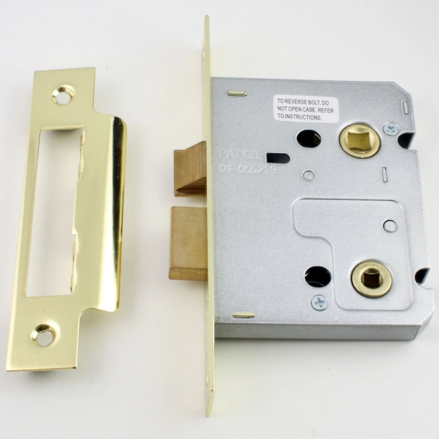 Economy Bathroom Mortice Lock - CE / UKCA Marked - Fire Rated - Certifire Approved - To Suit 5mm Spindle - Polished Brass Plated - Image 2