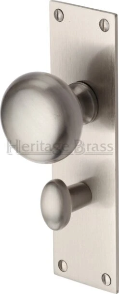 Balmoral Mortice Knobs On Back Plate - Satin Nickel