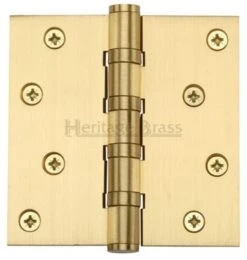 Ball Bearing Broad Butt Projection Hinges - 102mm X 102mm - Satin Brass (Lacquered)