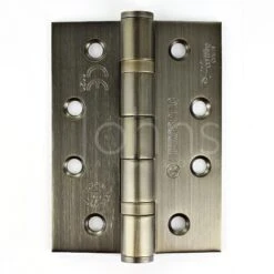 Ball Bearing Grade 13 Fire Rated Hinges - CE / UKCA Marked - Certifire Approved - 102mm X 76mm - Antique Brass (Lacquered)