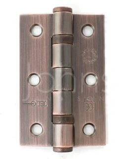 Ball Bearing Hinges - 76mm X 50mm X 2mm - Antique Brass (Lacquered)