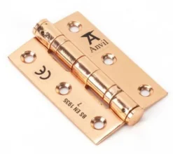 Ball Bearing Hinges - 76mm X 53mm - Polished Solid Bronze