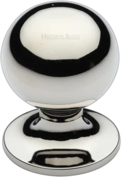 Ball Shaped Cabinet Knob - Available In Three Sizes - Polished Nickel