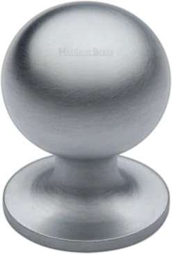 Ball Shaped Cabinet Knob - Available In Three Sizes - Satin Chrome