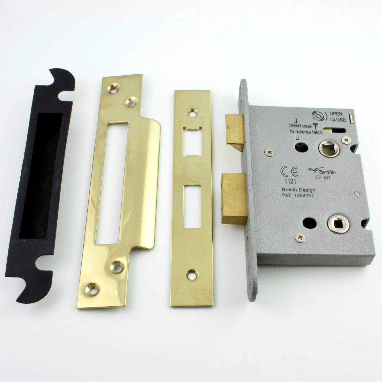 Architectural Quality Bathroom Mortice Lock - CE / UKCA Marked - Fire Rated - Certifire Approved - Polished Brass PVD Plated - Image 2