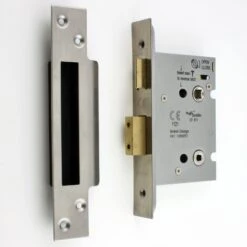 Architectural Quality Bathroom Mortice Lock - CE / UKCA Marked - Fire Rated - Certifire Approved - Satin Stainless Steel