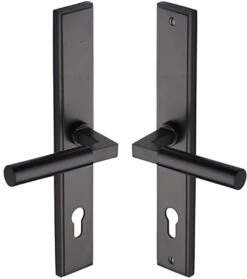 Bauhaus Lever Multi Point Door Lever Handles - 92mm Euro Centres - 259mm Bolt Centres - 285mm X 44mm Back Plate - Matt Bronze (Lacquered)