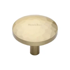 Beaten Domed Shaped Cupboard Knob - Available In Two Sizes - Satin Brass (Lacquered)