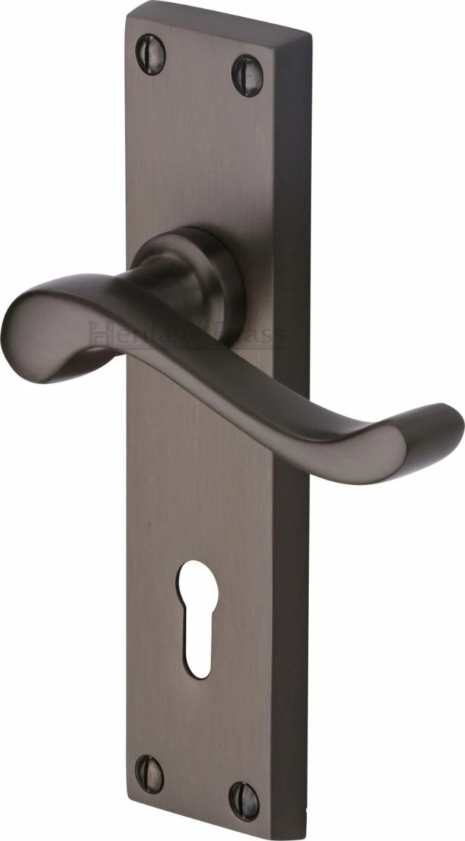 Bedford Lever Door Handles On A Backplate - Matt Bronze (Lacquered)