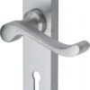 Bedford Lever Door Handles On A Backplate - Satin Chrome