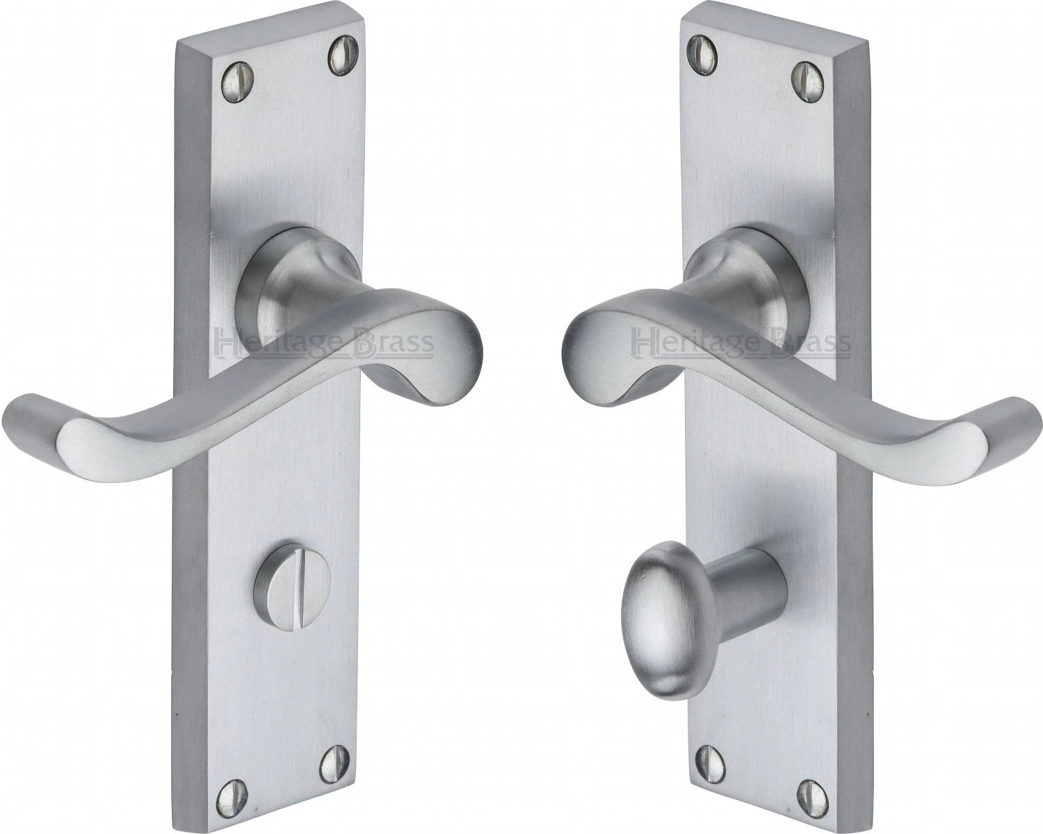 Bedford Lever Door Handles On A Backplate - Satin Chrome - Image 6