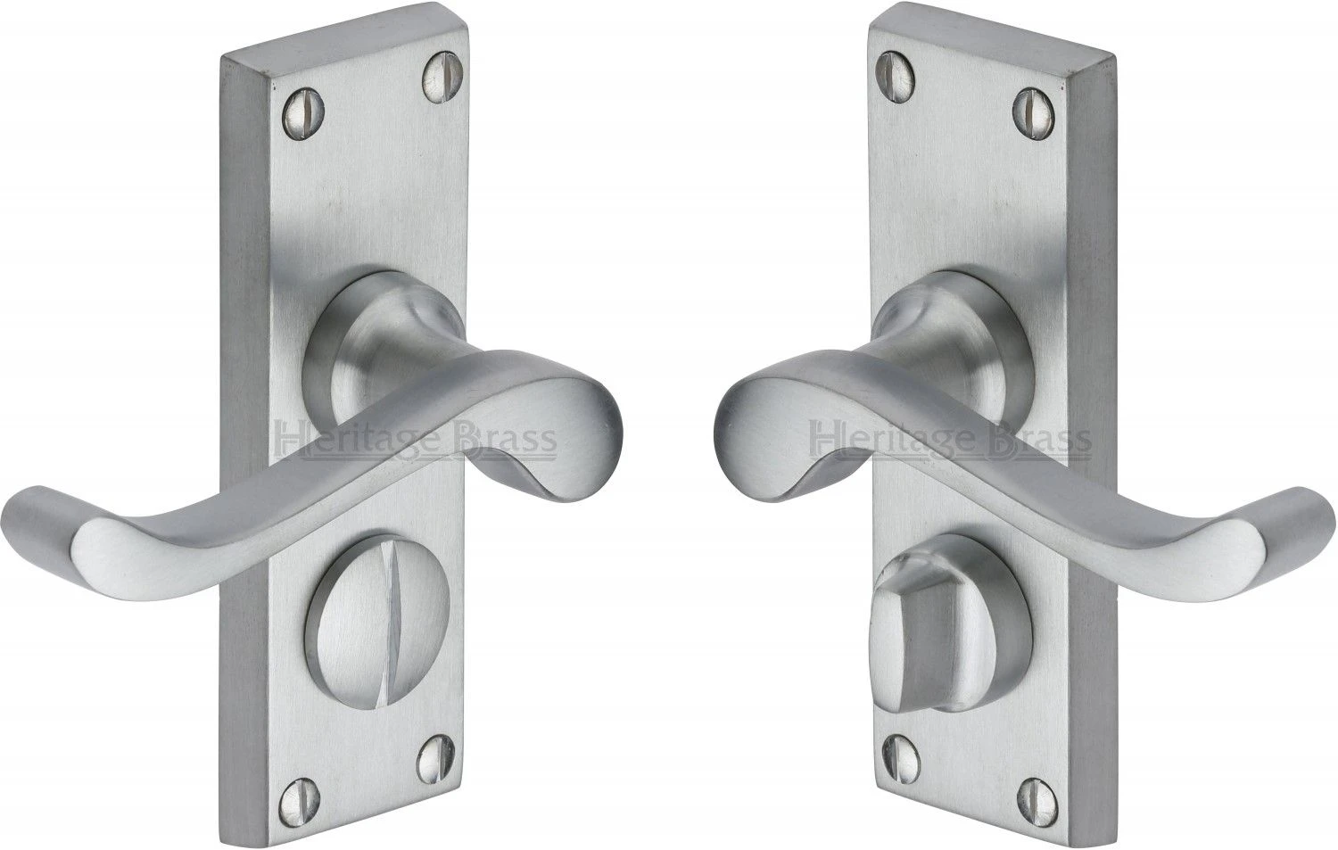 Bedford Lever Door Handles On A Backplate - Satin Chrome - Image 7