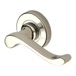 Bedford Round Rose Lever Handles - Polished Nickel