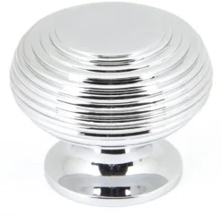 Beehive Design Cupboard Door Knob - Two Sizes Available - Polished Chrome