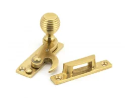 Beehive Hook Pattern Sash Fastener - Polished Brass Unlacquered