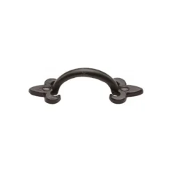 Black Iron Rustic Cabinet Pull Fleur-de-lys Design